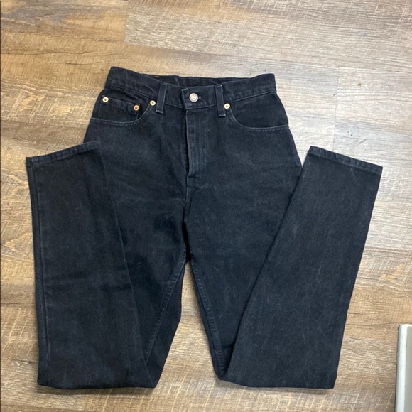 VNTG Levi’s 550 90s(1996)Classic Black Denim Jeans ASO MADISON BEER SZ 5Long - Picture 4 of 15